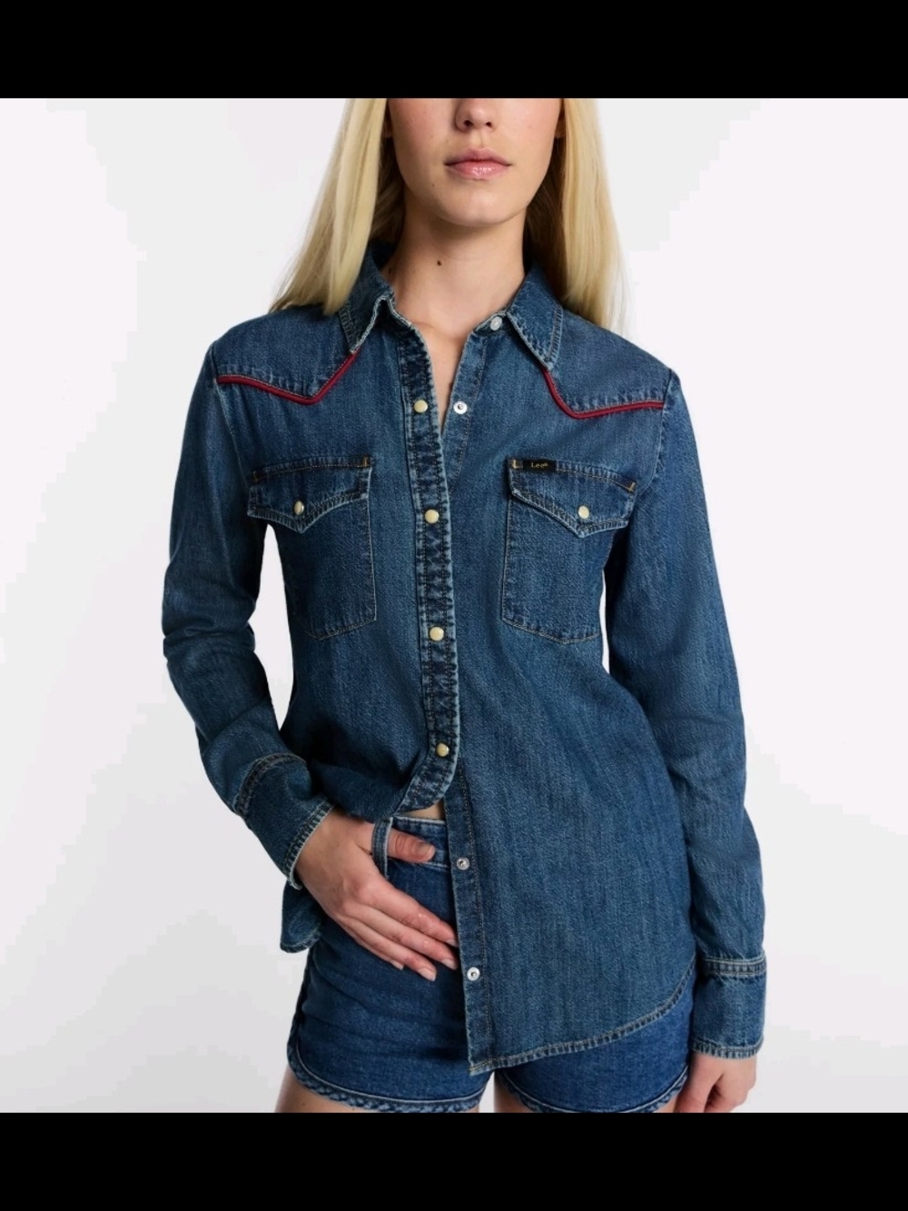 NWT Lee x Kacey Musgraves Walmart Western Denim Snap Button Shirt - Size M,L